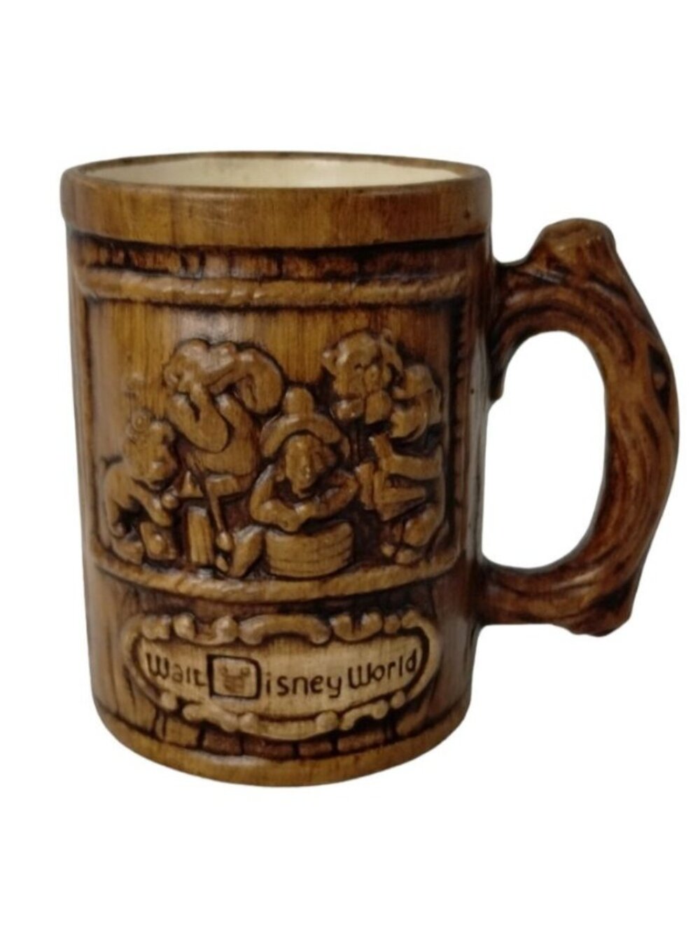 Walt Disney World Parks Country Bear Jamboree Vintage 70s Wood Look Ceramic Mug